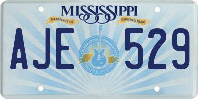 MS license plate AJE529