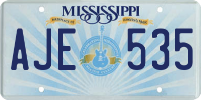 MS license plate AJE535