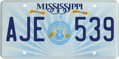 MS license plate AJE539