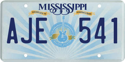 MS license plate AJE541