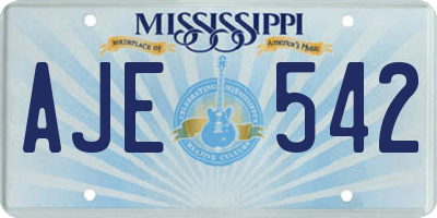 MS license plate AJE542