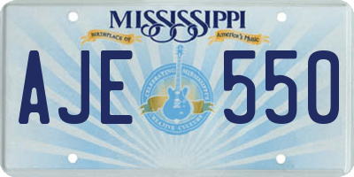 MS license plate AJE550