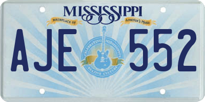 MS license plate AJE552