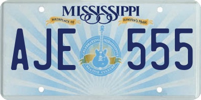 MS license plate AJE555