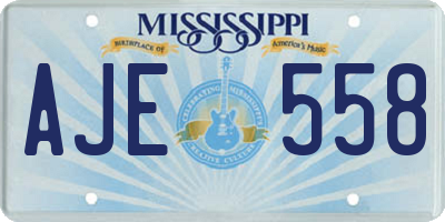 MS license plate AJE558