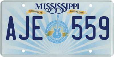 MS license plate AJE559