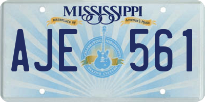 MS license plate AJE561