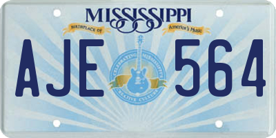 MS license plate AJE564