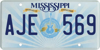MS license plate AJE569