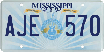 MS license plate AJE570