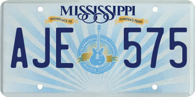 MS license plate AJE575