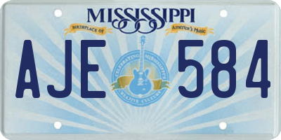 MS license plate AJE584