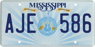 MS license plate AJE586