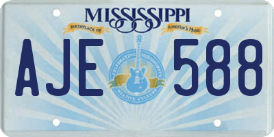 MS license plate AJE588