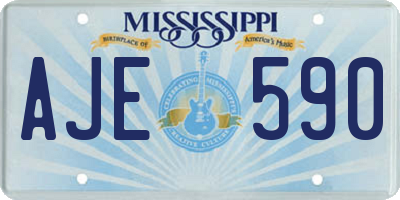MS license plate AJE590