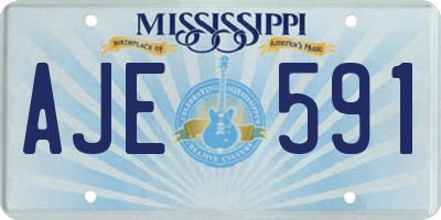 MS license plate AJE591