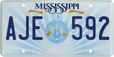 MS license plate AJE592