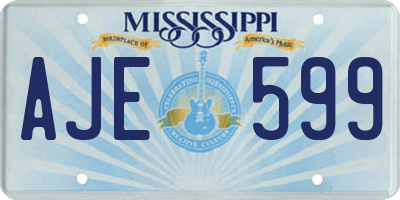 MS license plate AJE599