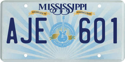 MS license plate AJE601