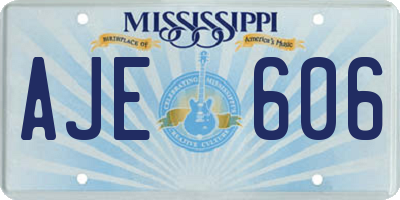 MS license plate AJE606