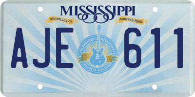 MS license plate AJE611
