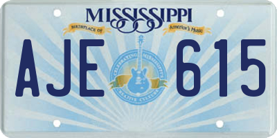 MS license plate AJE615