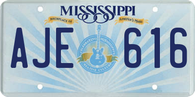MS license plate AJE616