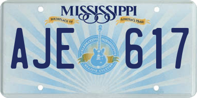 MS license plate AJE617