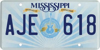 MS license plate AJE618