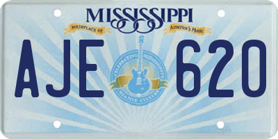 MS license plate AJE620