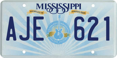 MS license plate AJE621