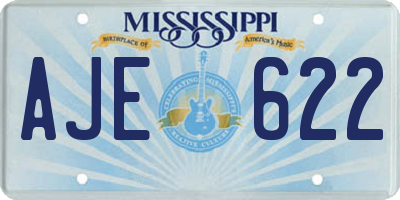 MS license plate AJE622