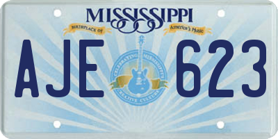 MS license plate AJE623