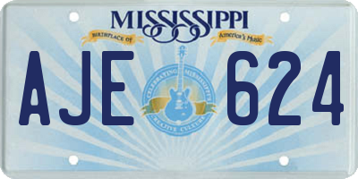 MS license plate AJE624