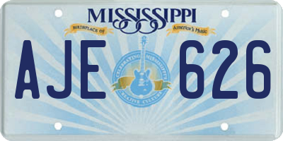 MS license plate AJE626