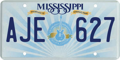 MS license plate AJE627