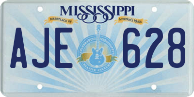 MS license plate AJE628