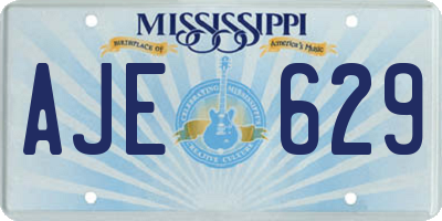 MS license plate AJE629