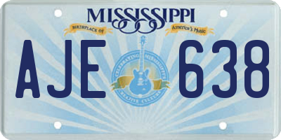 MS license plate AJE638