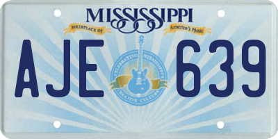 MS license plate AJE639