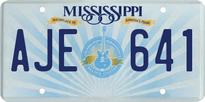 MS license plate AJE641
