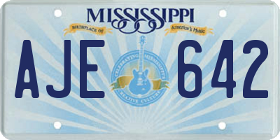 MS license plate AJE642