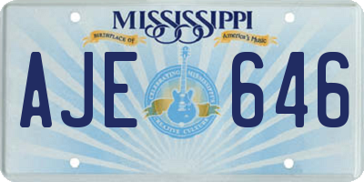 MS license plate AJE646