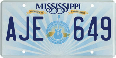MS license plate AJE649