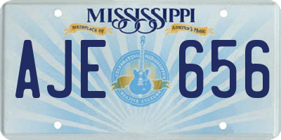 MS license plate AJE656