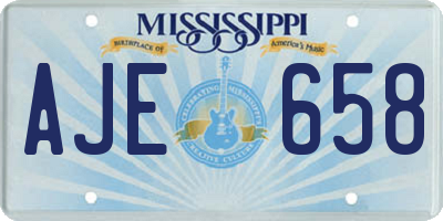MS license plate AJE658