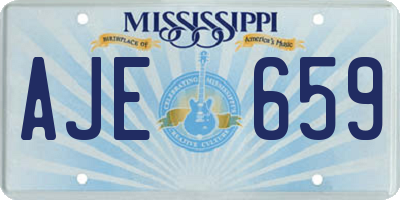 MS license plate AJE659