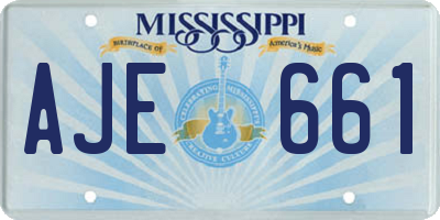 MS license plate AJE661