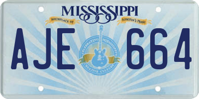 MS license plate AJE664