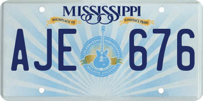 MS license plate AJE676